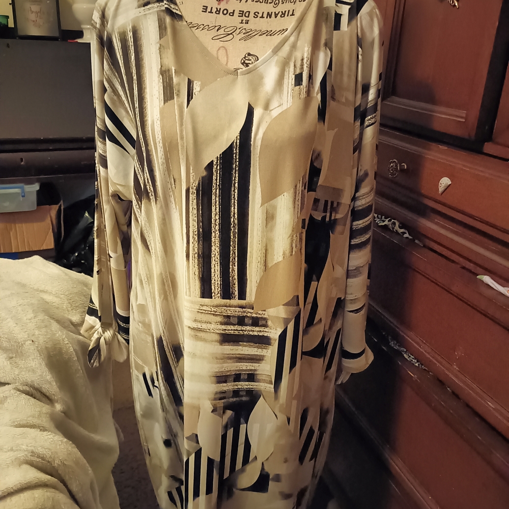 Chico's Monochrome Long Sleeve Dress